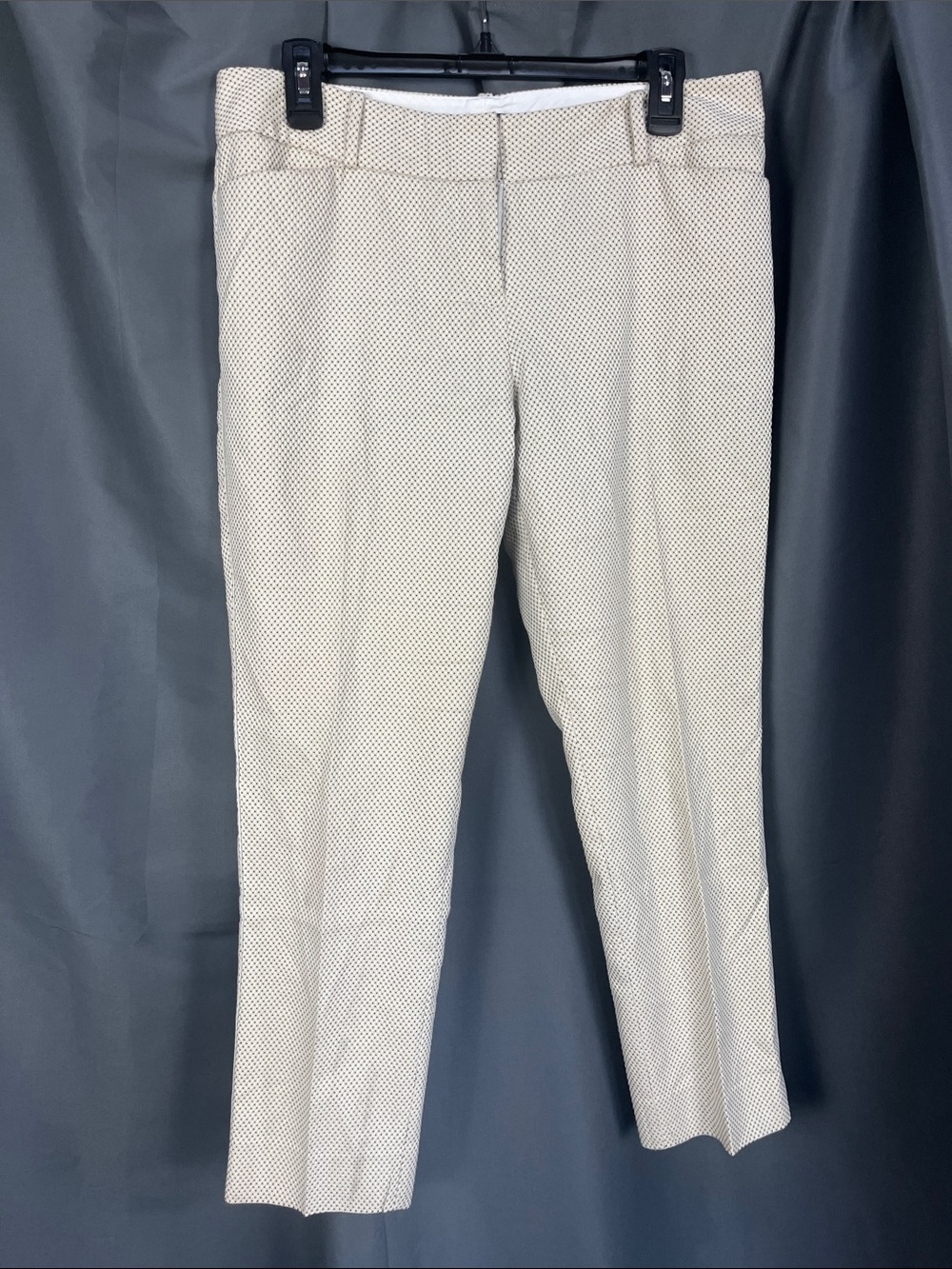 The Limited Cream Micro-Pattern Slim Dress Pants